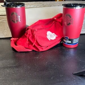 Ohio State Red Travel Fanny Pack and Tumbler Set